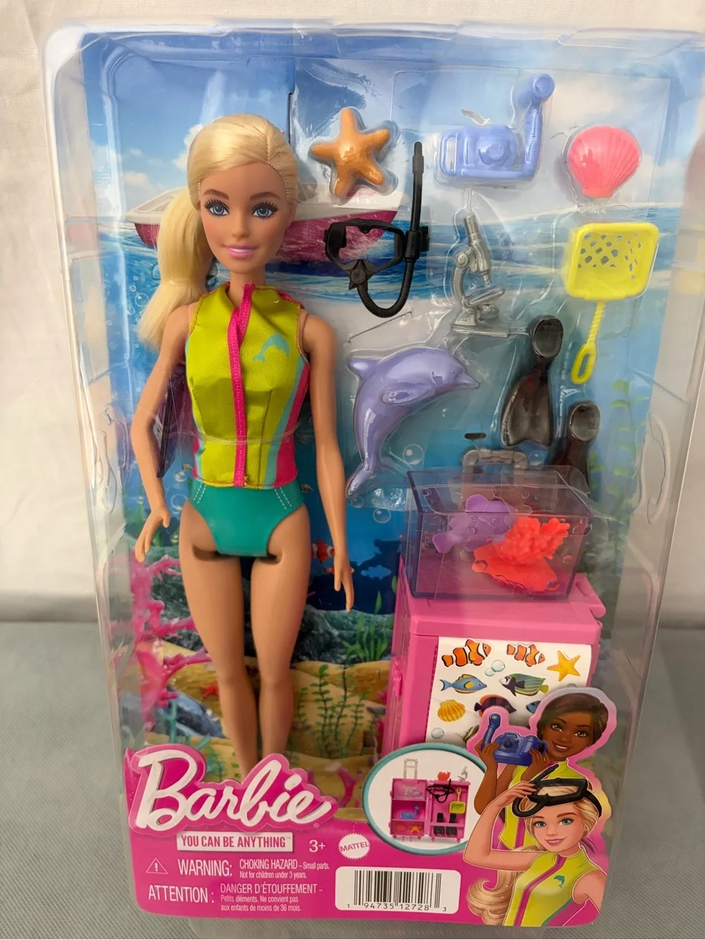 Barbie Marine Biologist Doll Snorkel Set Ocean Career Doll New/box Mattel(F226)